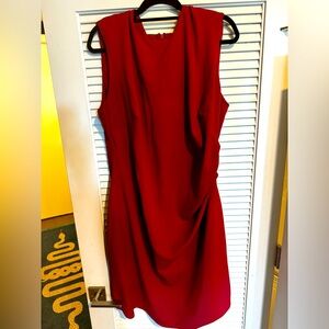 H&M XXL Red Side Ruched Work Dress